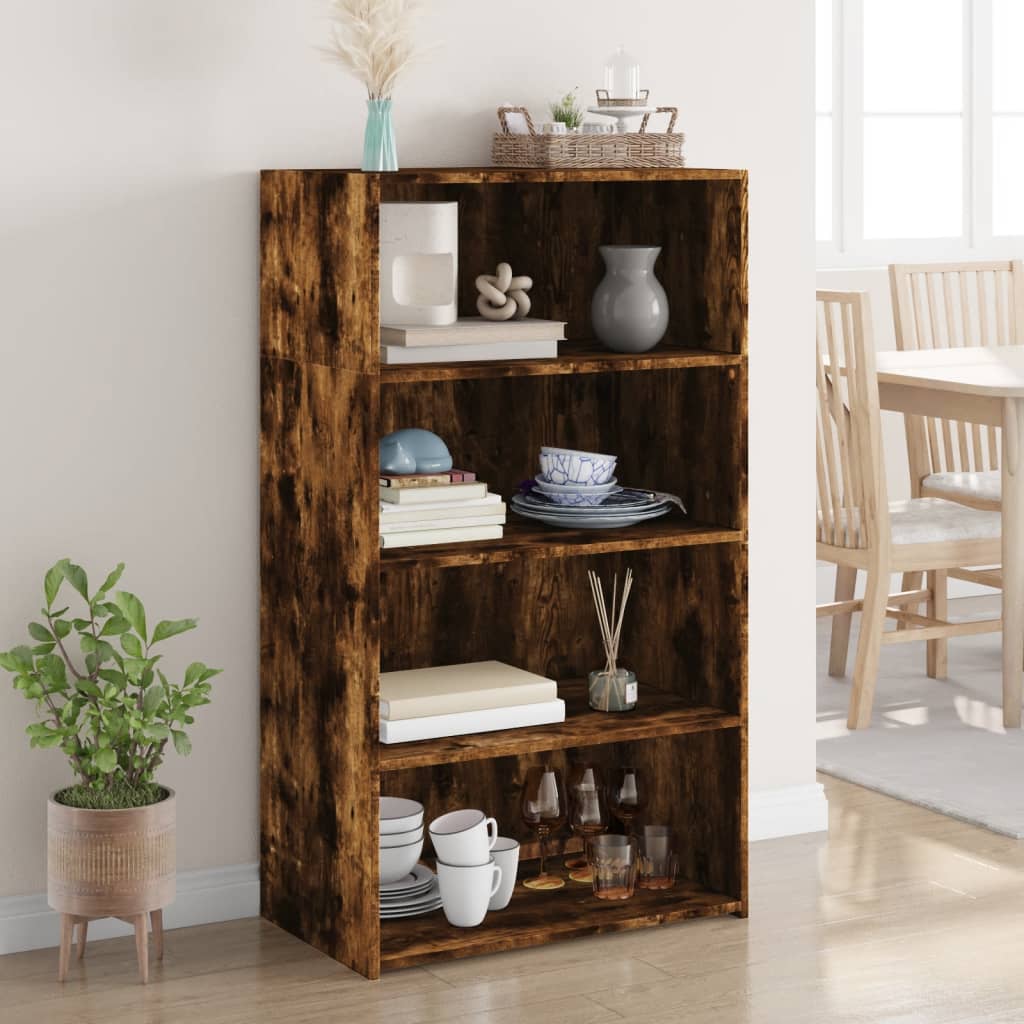 Hoge Kast 70X41X124 Cm Bewerkt Hout Eikenkleurig