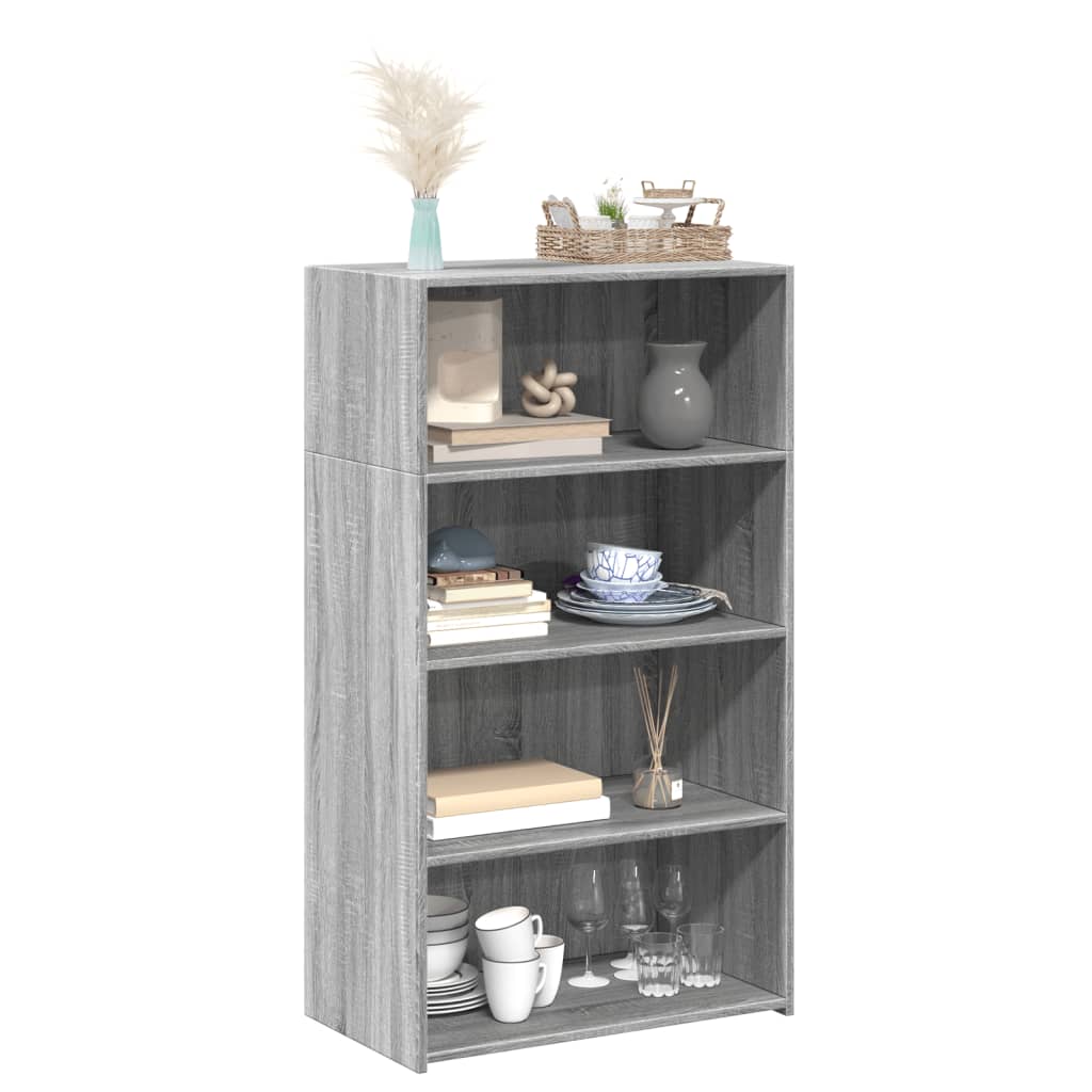 Hoge Kast 70X41X124 Cm Bewerkt Hout Eikenkleurig