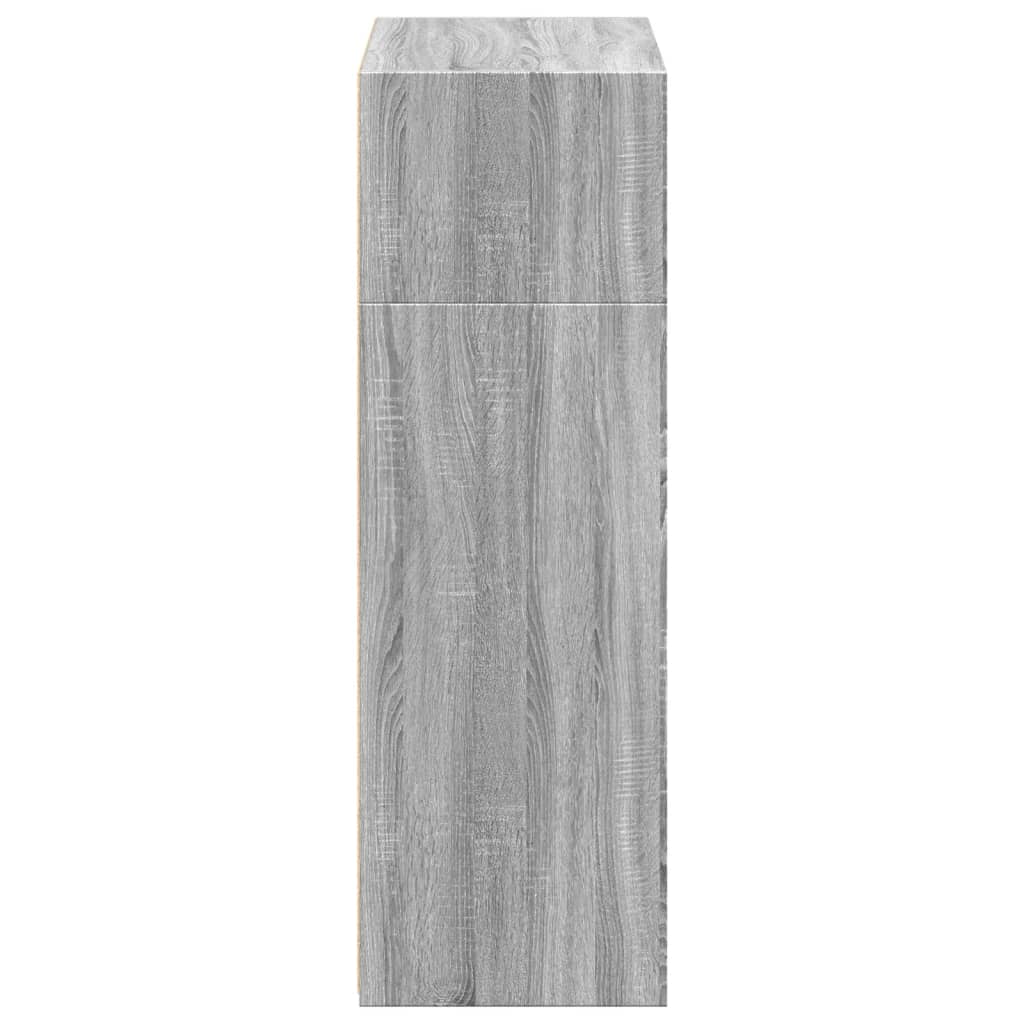 Hoge Kast 70X41X124 Cm Bewerkt Hout Eikenkleurig