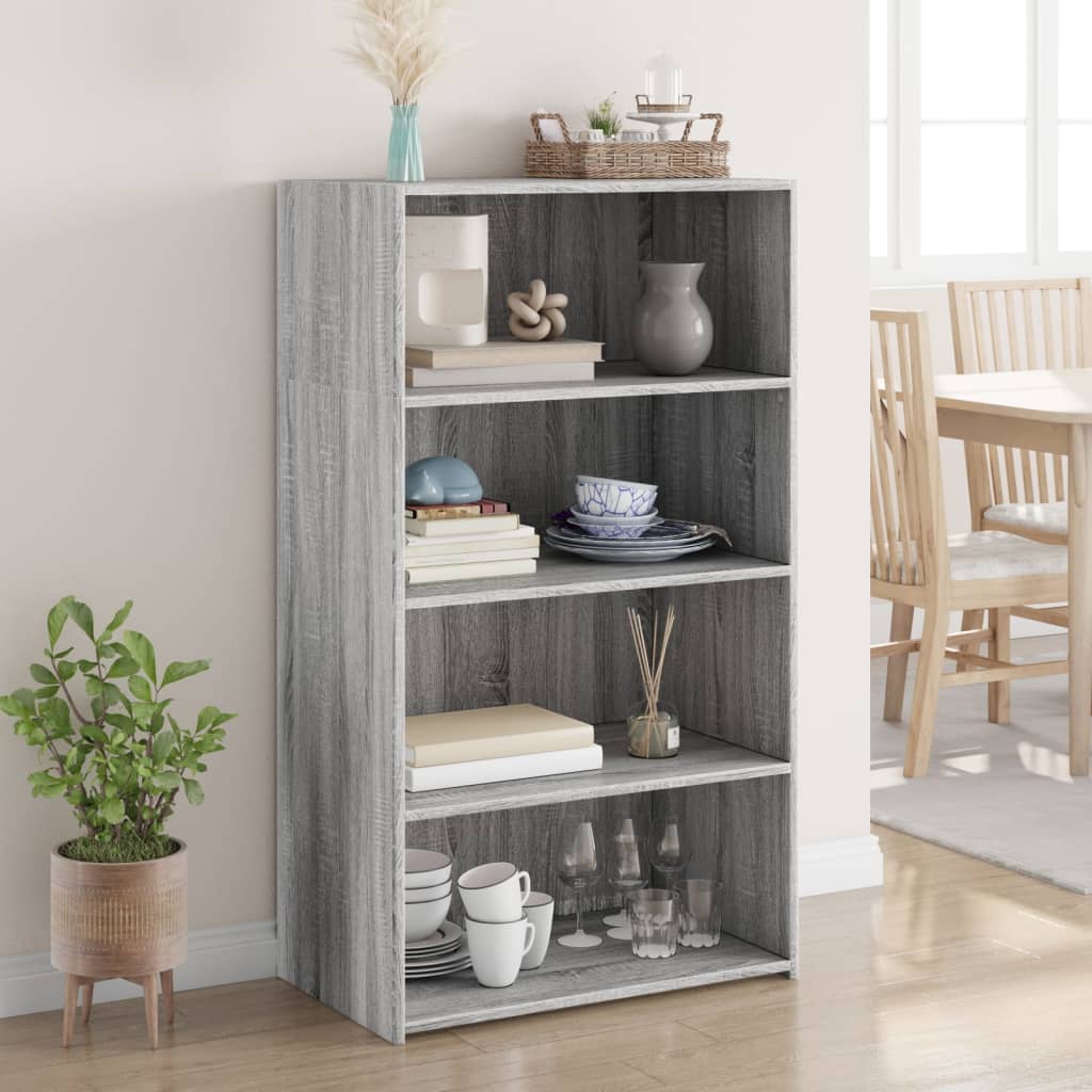 Hoge Kast 70X41X124 Cm Bewerkt Hout Eikenkleurig
