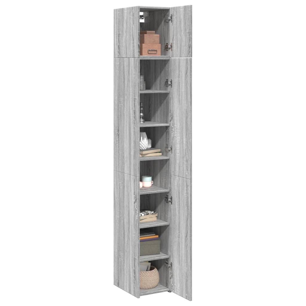 Opbergkast Smal 30X42,5X225 Cm Bewerkt Hout Eiken