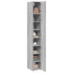 Opbergkast Smal 30X42,5X225 Cm Bewerkt Hout Eiken
