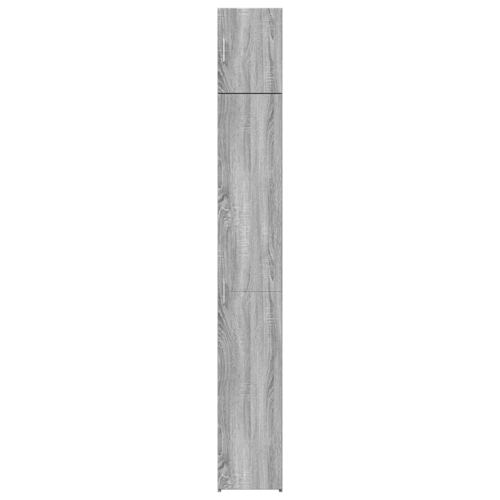 Opbergkast Smal 30X42,5X225 Cm Bewerkt Hout Eiken
