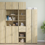 Opbergkast Smal 40X42,5X225 Cm Bewerkt Hout Eiken
