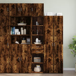 Opbergkast Smal 40X42,5X225 Cm Bewerkt Hout Eiken