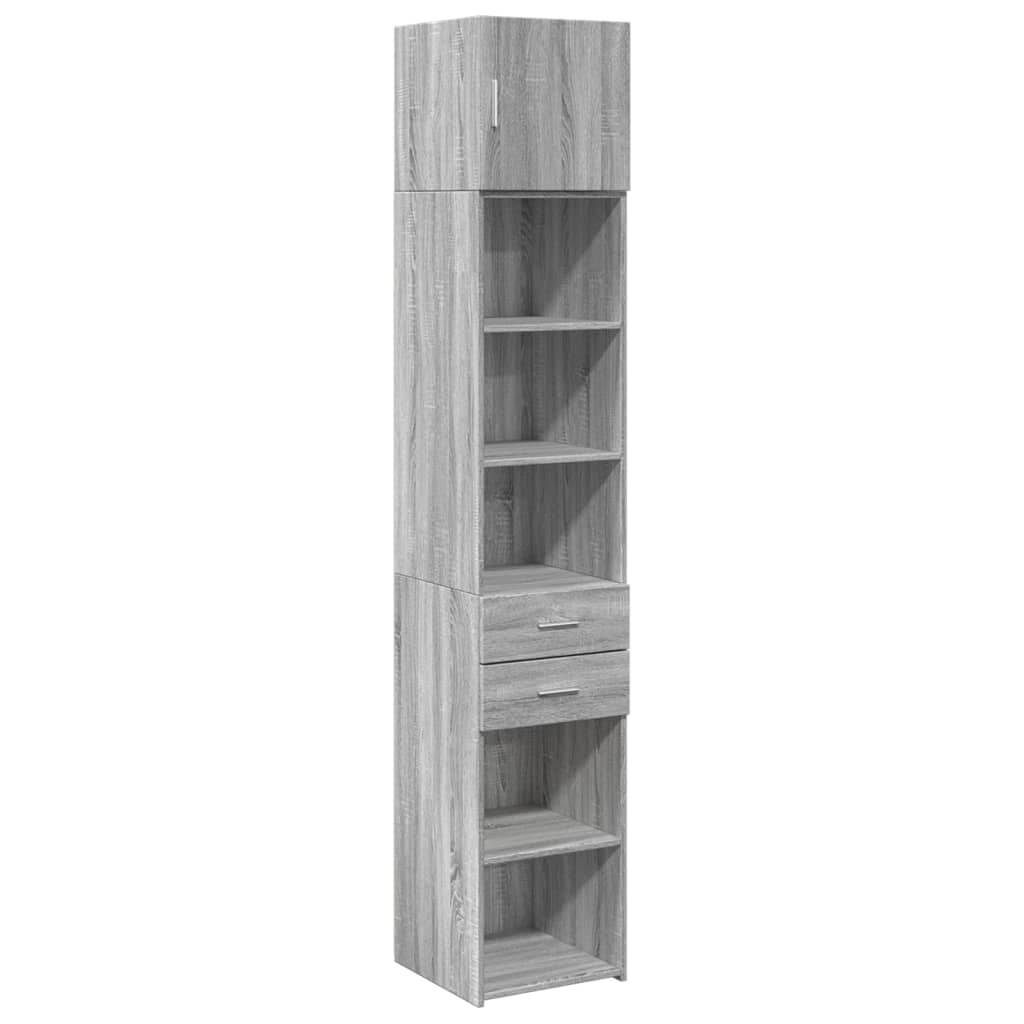 Opbergkast Smal 40X42,5X225 Cm Bewerkt Hout Eiken