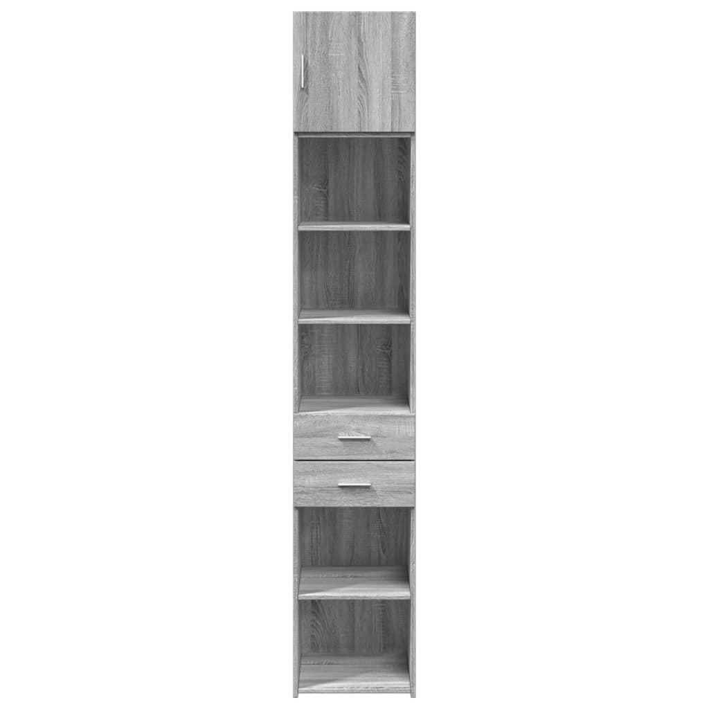 Opbergkast Smal 40X42,5X225 Cm Bewerkt Hout Eiken
