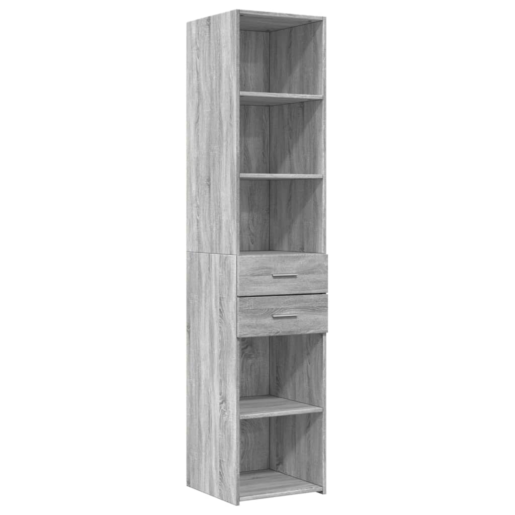 Opbergkast Smal 40X42,5X225 Cm Bewerkt Hout Eiken