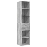 Opbergkast Smal 40X42,5X225 Cm Bewerkt Hout Eiken