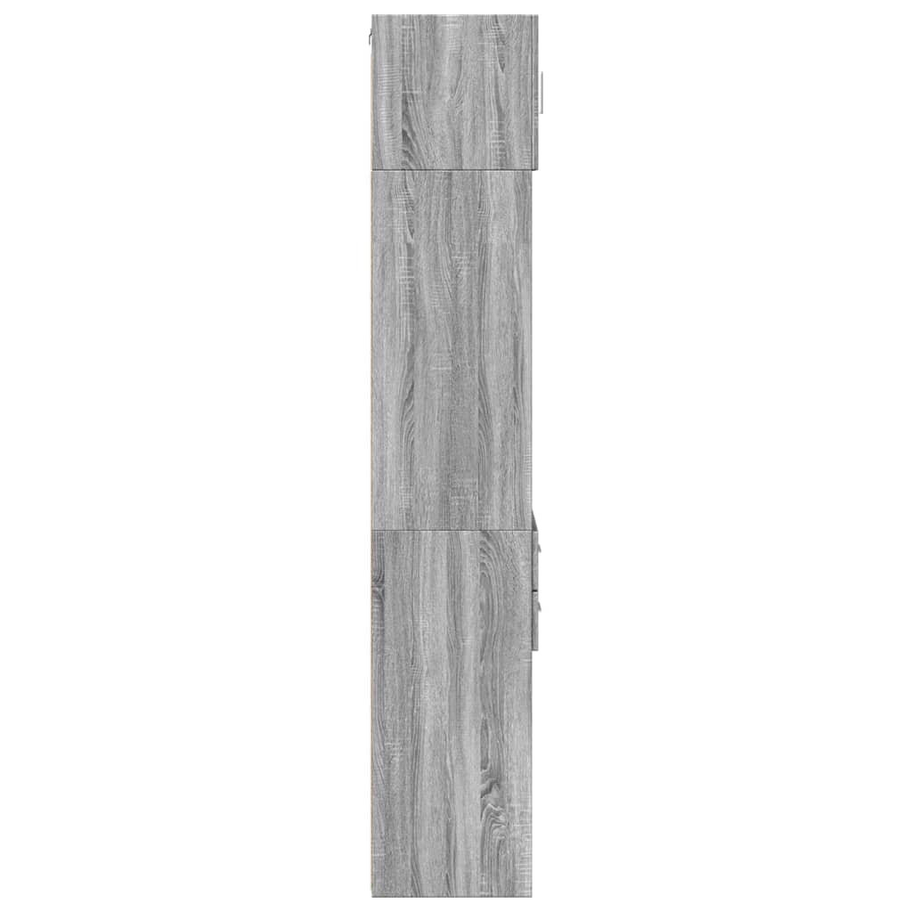 Opbergkast Smal 40X42,5X225 Cm Bewerkt Hout Eiken