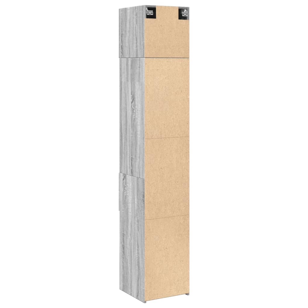 Opbergkast Smal 40X42,5X225 Cm Bewerkt Hout Eiken