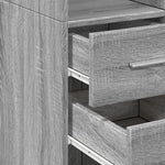 Opbergkast Smal 40X42,5X225 Cm Bewerkt Hout Eiken