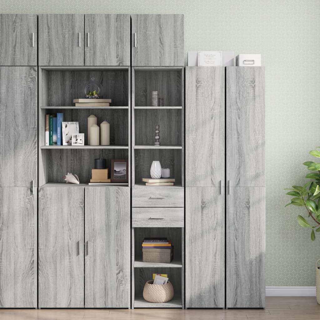 Opbergkast Smal 40X42,5X225 Cm Bewerkt Hout Eiken