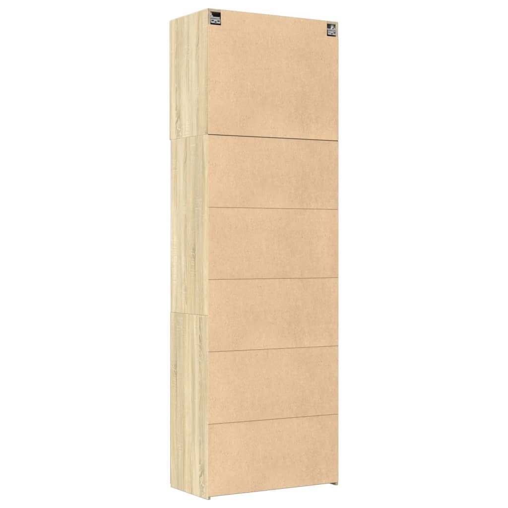 Hoge Kast 80X42,5X249 Cm Bewerkt Hout Kleurig