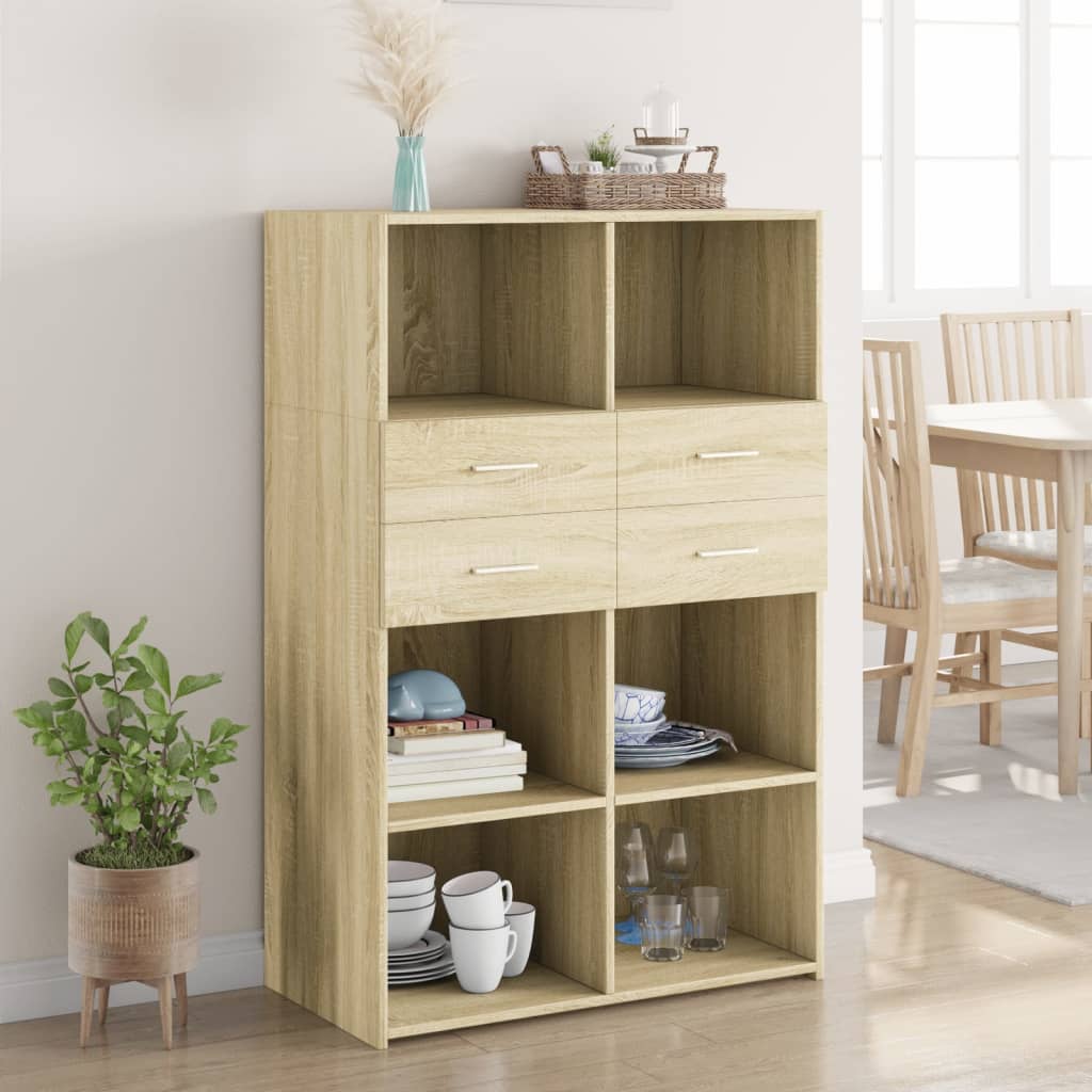 Hoge Kast 80X42,5X124 Cm Bewerkt Hout
