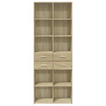 Hoge Kast 70X42,5X185 Cm Bewerkt Hout Kleurig