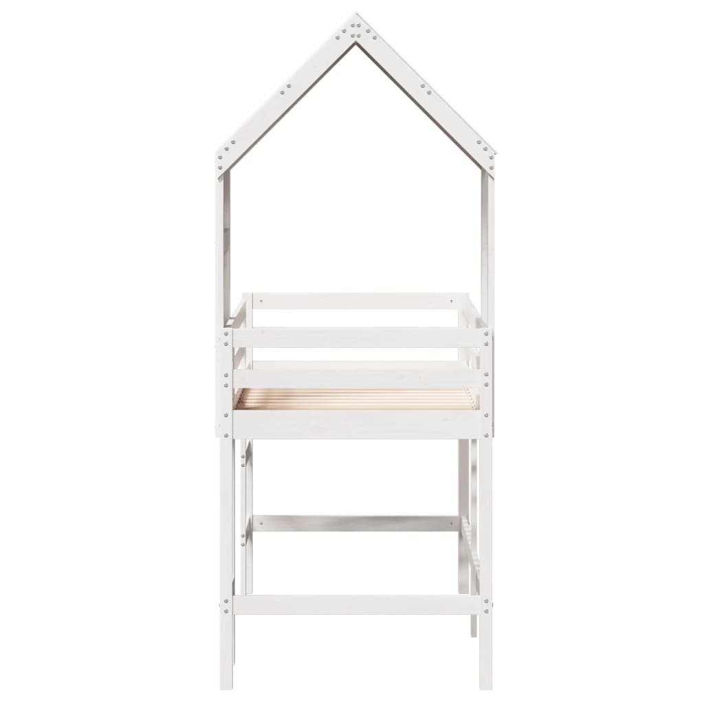 Halfhoogslaper Met Ladder En Bedhuis Grenenhout