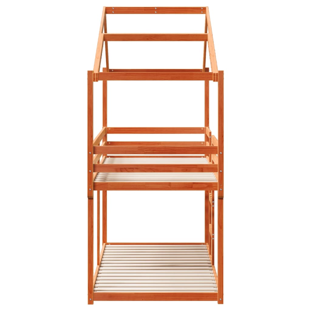 Stapelbed Met Bedhuis Massief Grenenhout