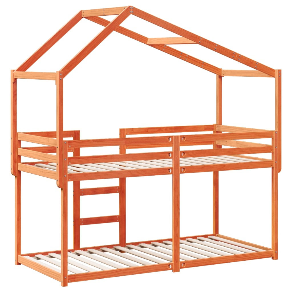 Stapelbed Met Bedhuis Massief Grenenhout