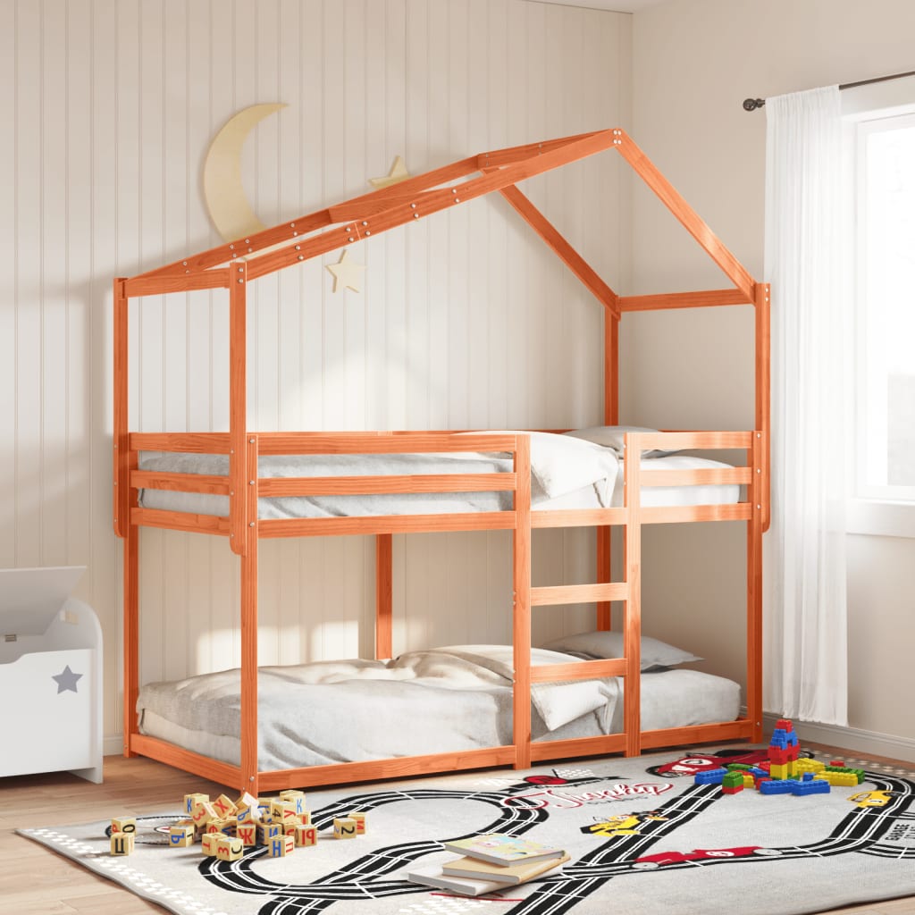 Stapelbed Met Bedhuis Massief Grenenhout