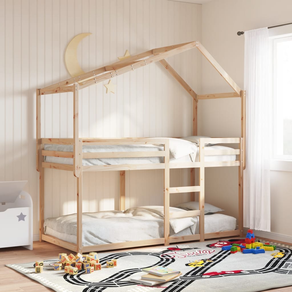 Stapelbed Met Bedhuis Massief Grenenhout