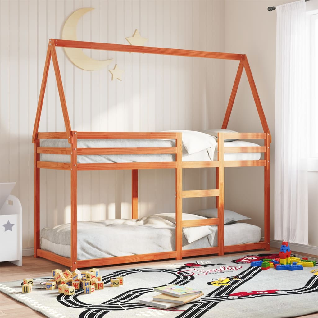 Stapelbed Met Dak Massief Grenenhout
