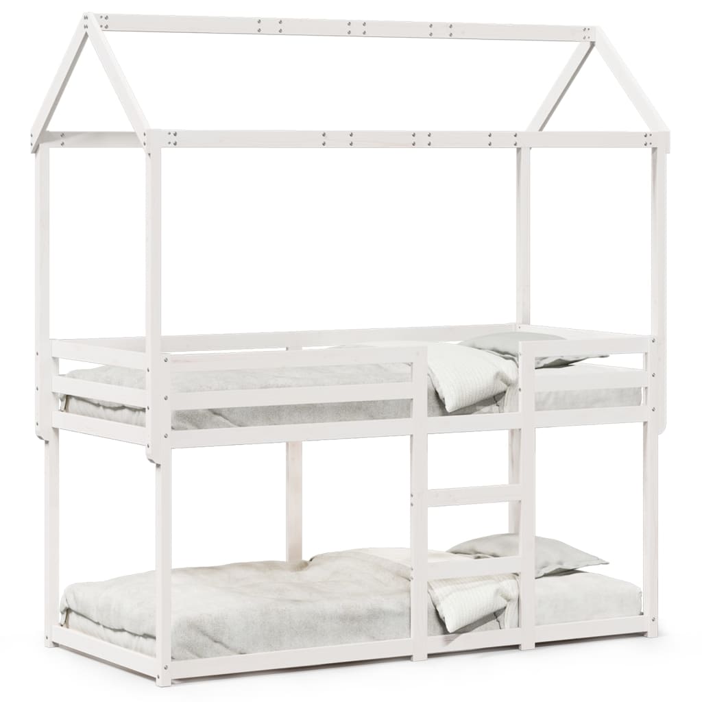 Stapelbed Met Dak Massief Grenenhout