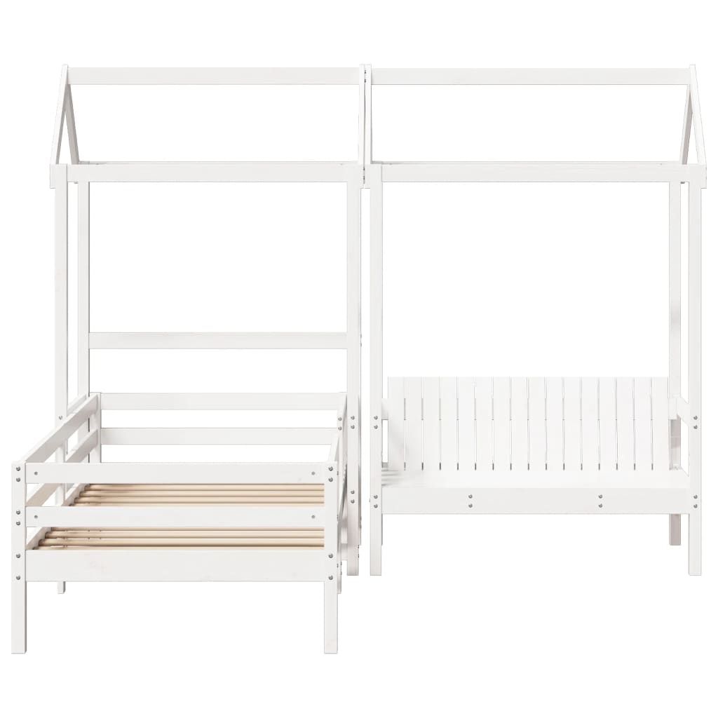 Kinderbed Met Dak Massief Grenenhout