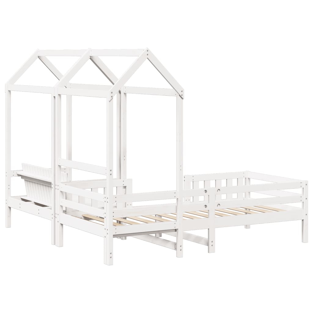 Kinderbed Met Dak Massief Grenenhout