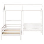 Kinderbed Met Huisje En Bankje Massief Grenenhout