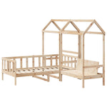 Kinderbed Met Huisje En Bankje Massief Grenenhout