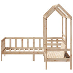 Kinderbed Met Huisje En Bankje Massief Grenenhout