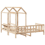 Kinderbed Met Huisje En Bankje Massief Grenenhout