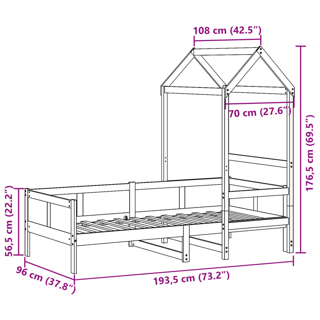 Slaapbank Met Bedhuis Massief Grenenhout