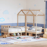 Kinderbed Met Bank En Huisje Massief Grenenhout