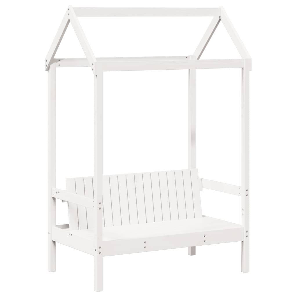 Kinderbed Met Bank En Huisje Massief Grenenhout