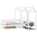 Kinderbed Met Bank En Huisje Massief Grenenhout