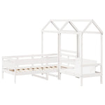 Kinderbed Met Bank En Huisje Massief Grenenhout