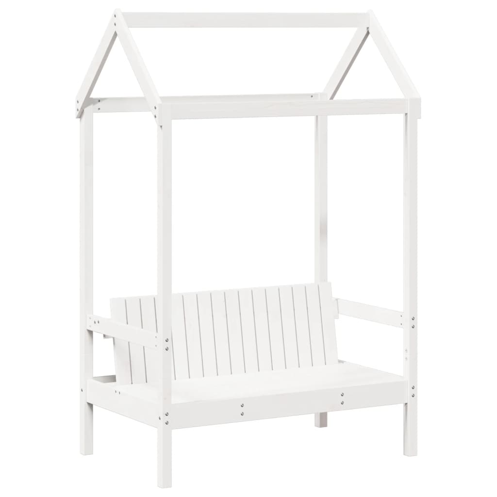 Kinderbed Met Bank En Huisje Massief Grenenhout