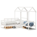Kinderbed Met Huisje En Bankje Massief Grenenhout
