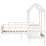 Kinderbed Met Huisje En Bankje Massief Grenenhout