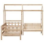 Kinderbed Met Huisje En Bankje Massief Grenenhout