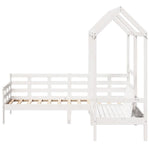 Kinderbed Met Bank En Huisje Massief Grenenhout