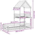 Kinderbed Met Huisje Massief Grenenhout