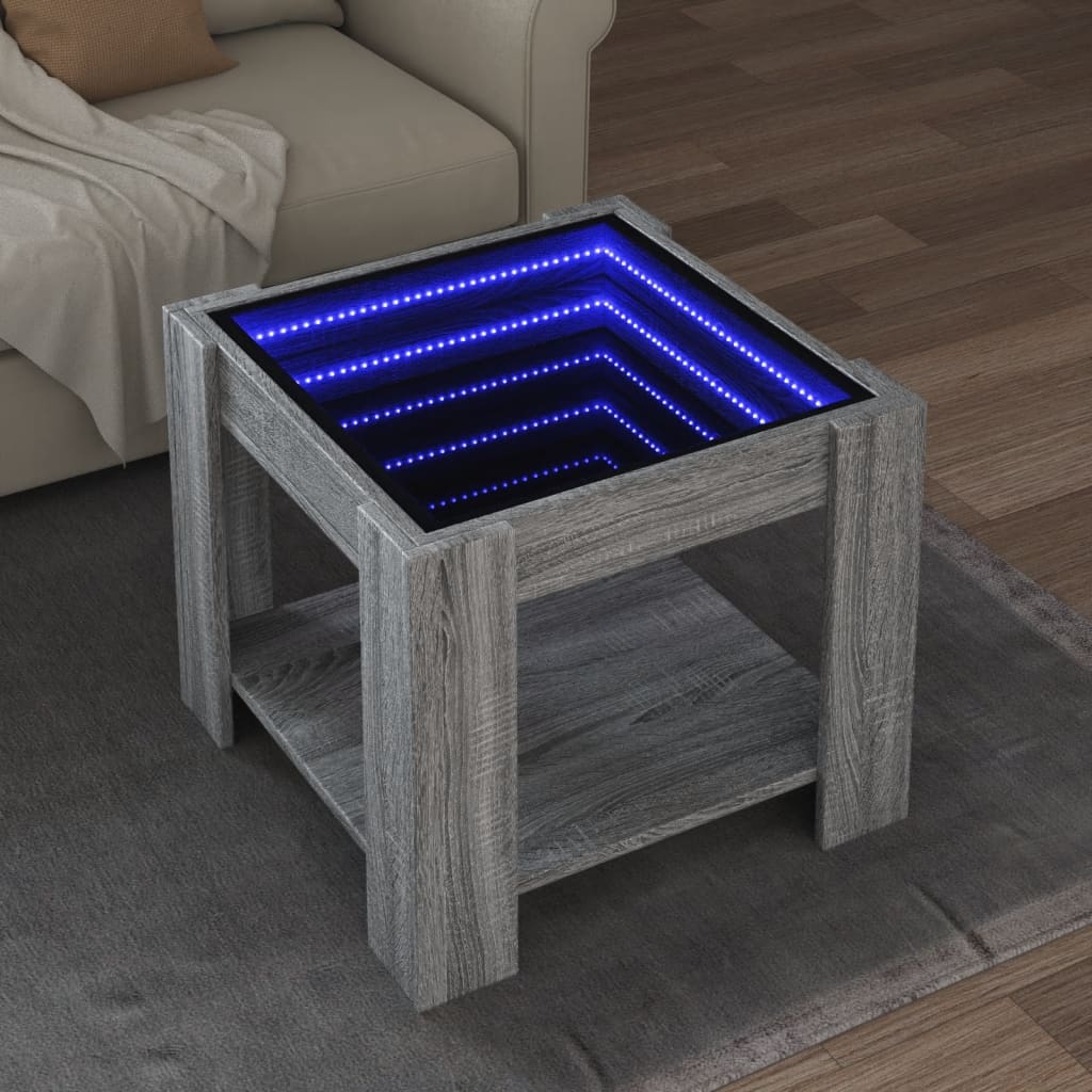 Salontafel Met Led Bewerkt Hout Eiken