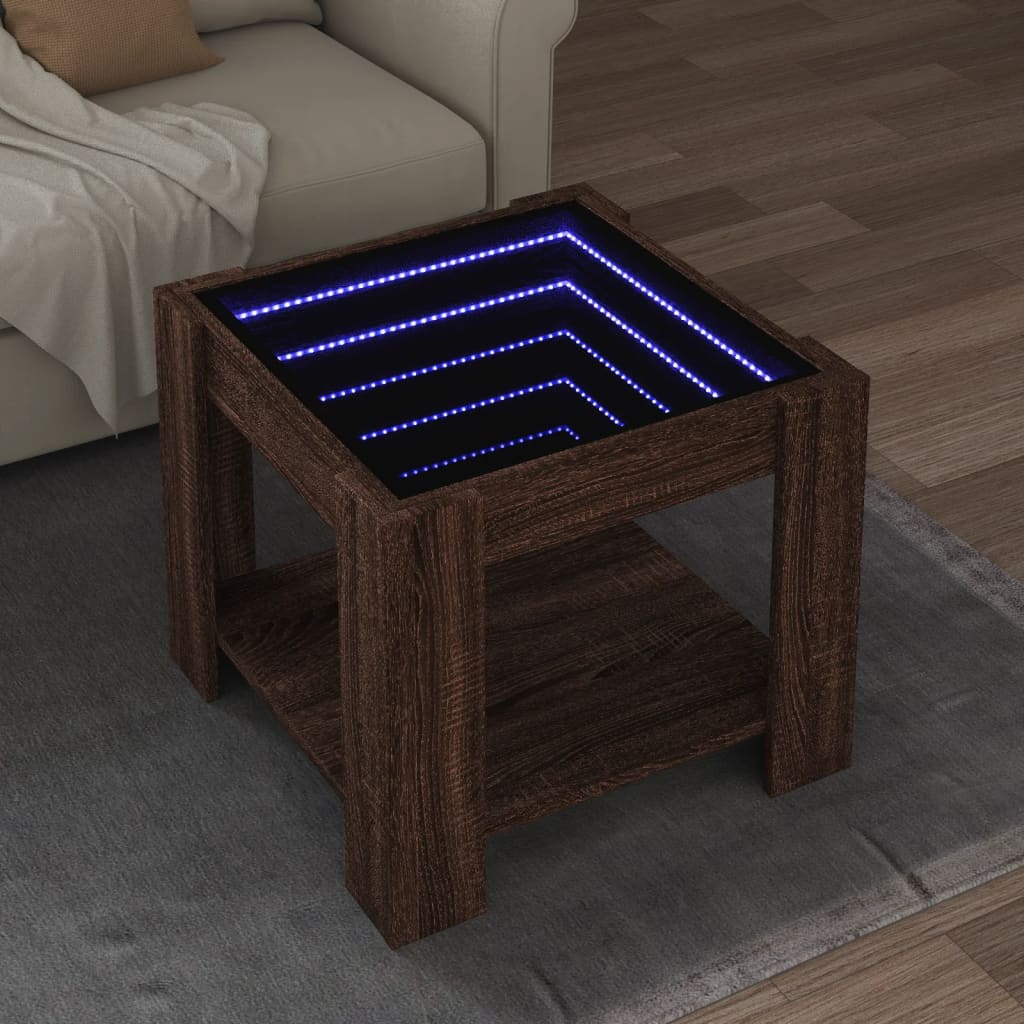 Salontafel Met Led Bewerkt Hout Eiken