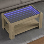 Salontafel Met Led Bewerkt Hout Eiken