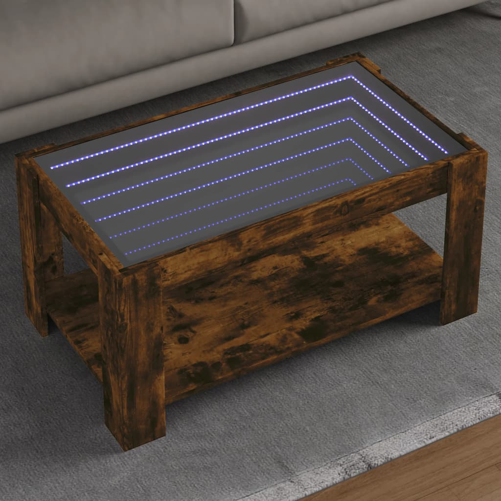 Salontafel Met Led Bewerkt Hout Eiken