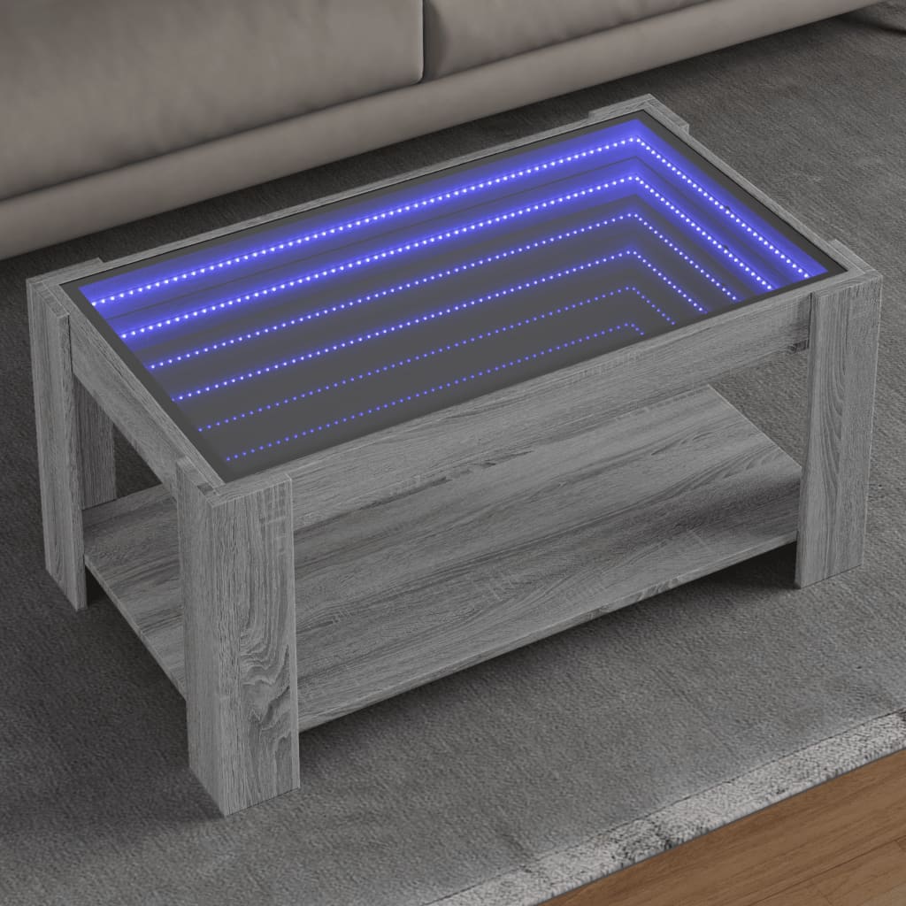Salontafel Met Led Bewerkt Hout Eiken