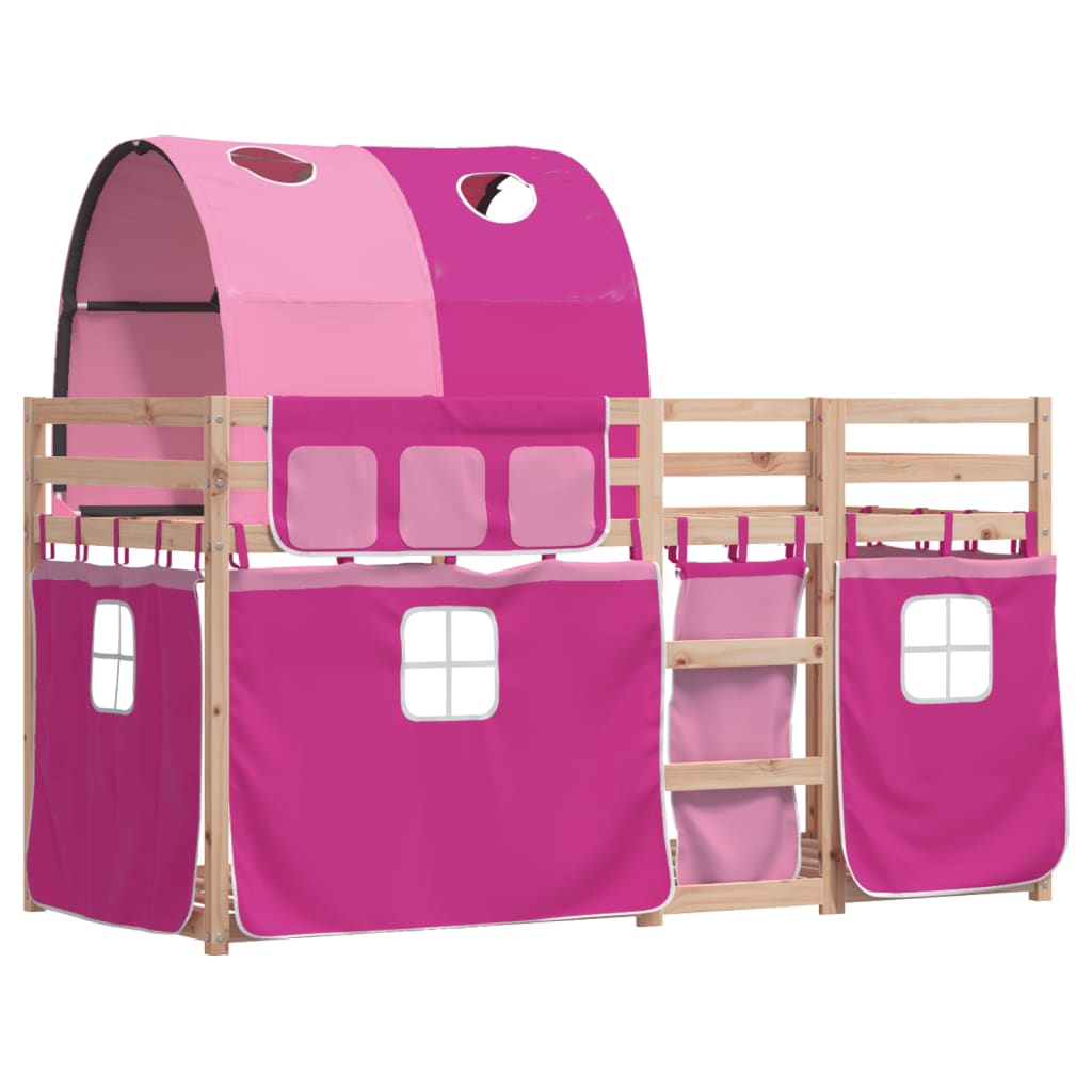 Stapelbed Met Gordijnen Grenenhout